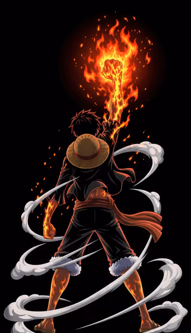 Fist Wallpapers for iPhone 13 Pro Max/12 Pro Max/14 Plus (1284x2778): Monkey D. Luffy, manga, fire, hat