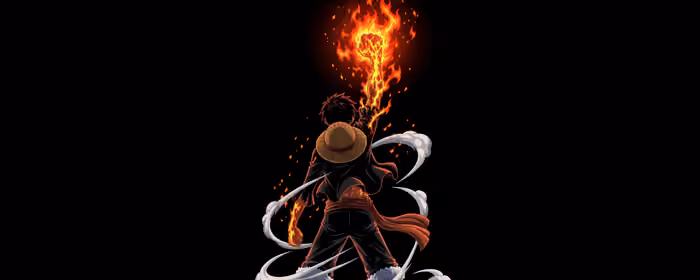 5K2K UltraWide 21:9 обои (5120x2160): Monkey D. Luffy, манга, огонь, шляпа