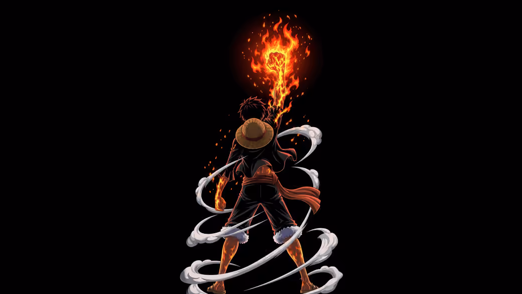 Monkey D. Luffy with Fire power — desktop and phone wallpaper, free download