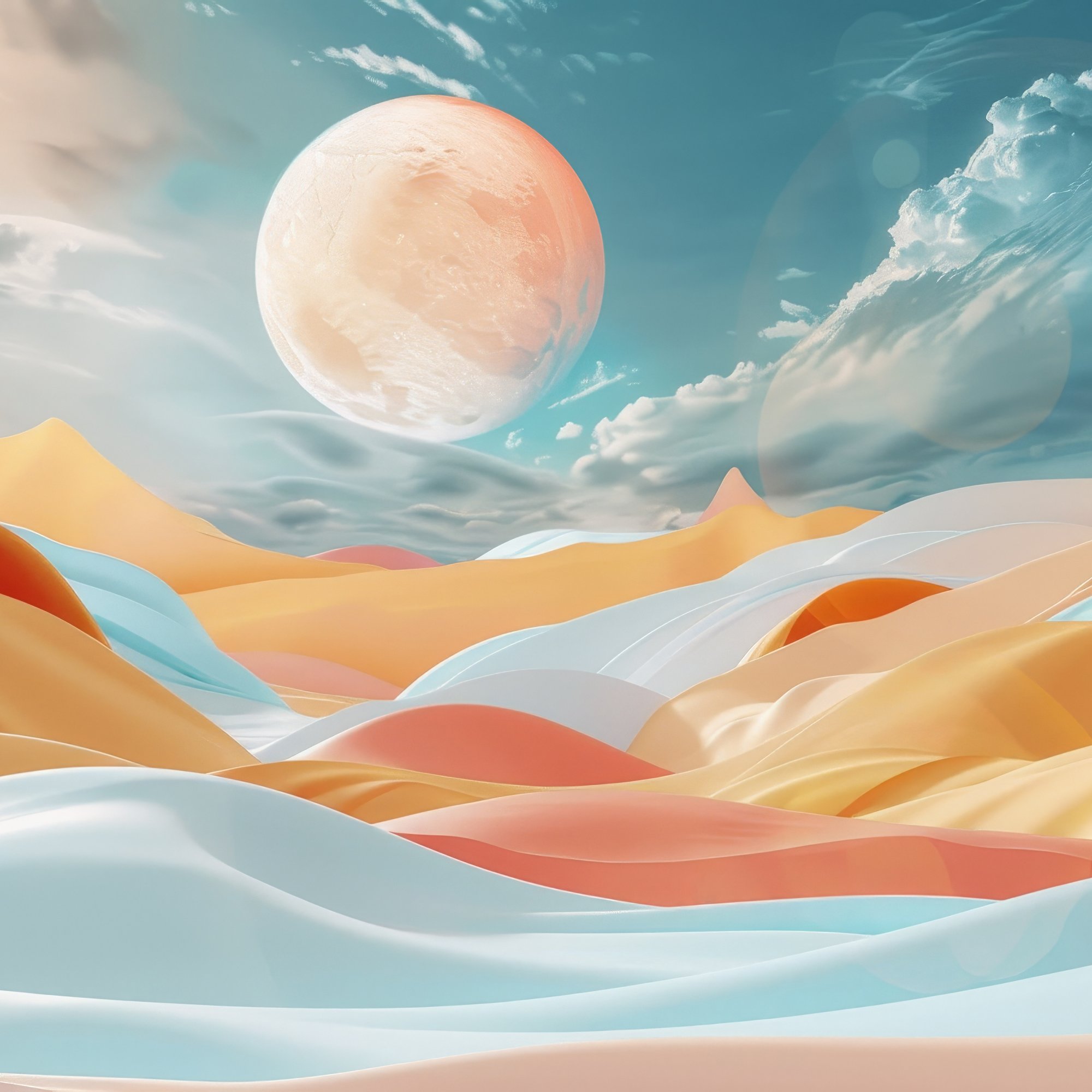 Surreal yellow-blue desert - Wallpapers for Samsung/Xiaomi in 2000x2000 resolution