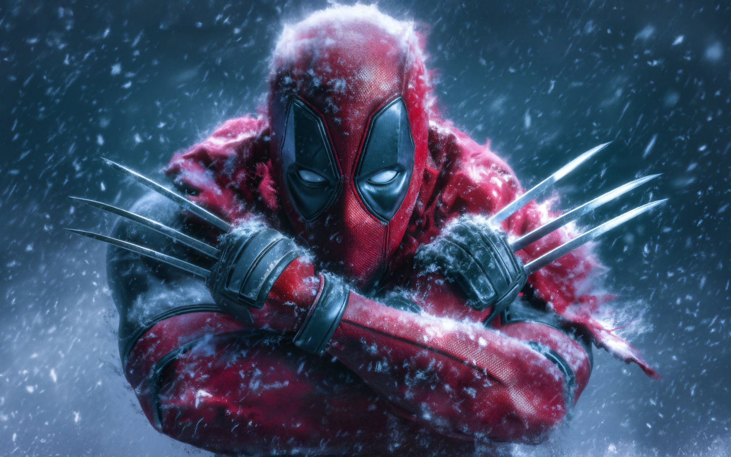 Deadpool with Wolverine claws - Wallpapers for MacBook Neo in 2408x1506 resolution