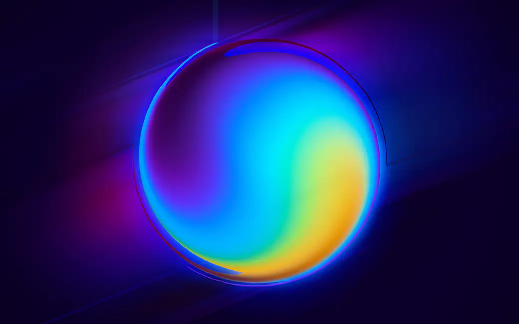 Glass ball with rainbow gradient — desktop and phone wallpaper, free download