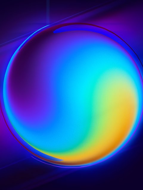 Glass ball with rainbow gradient - Wallpapers for HTC/BlackBerry in 480x640 resolution