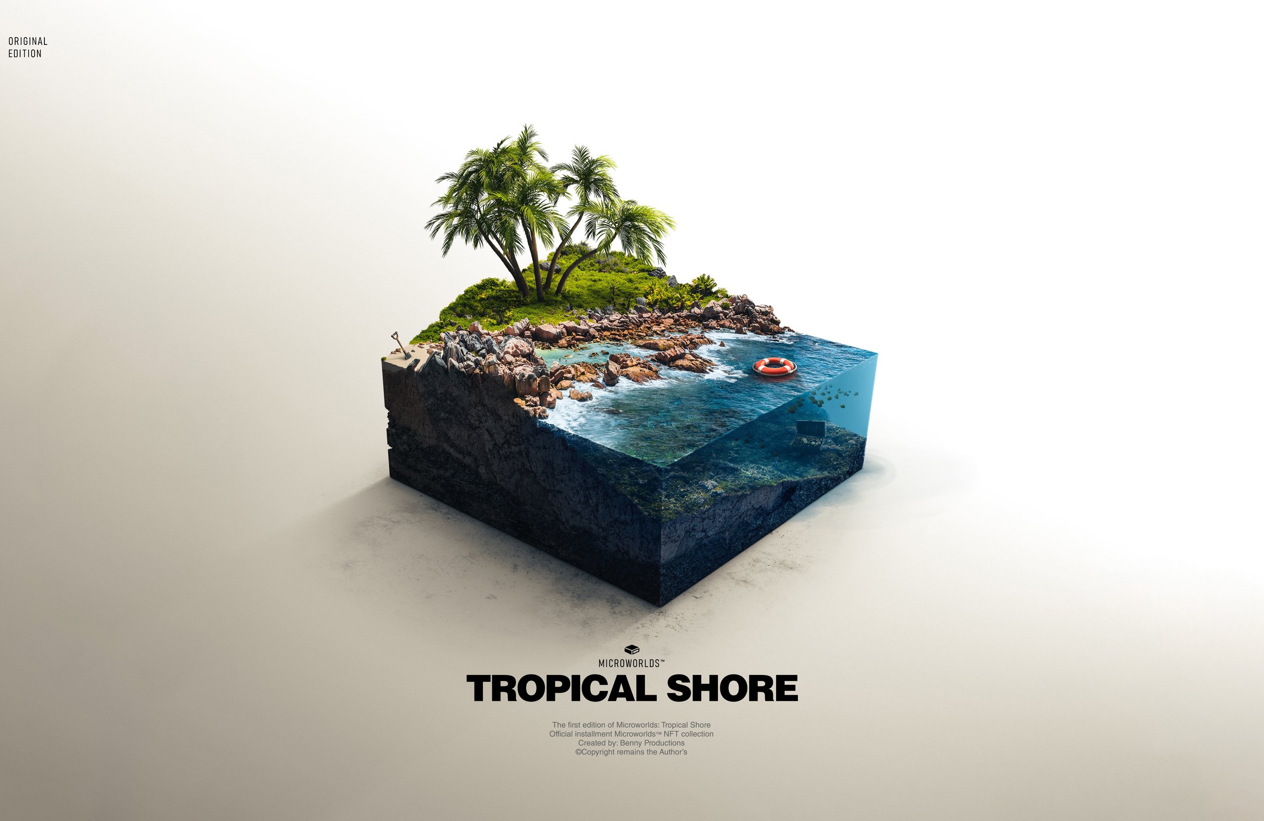 Miniature island with palm trees - Wallpapers for Apple MacBook Air 13 M2″ in 2560x1664 resolution