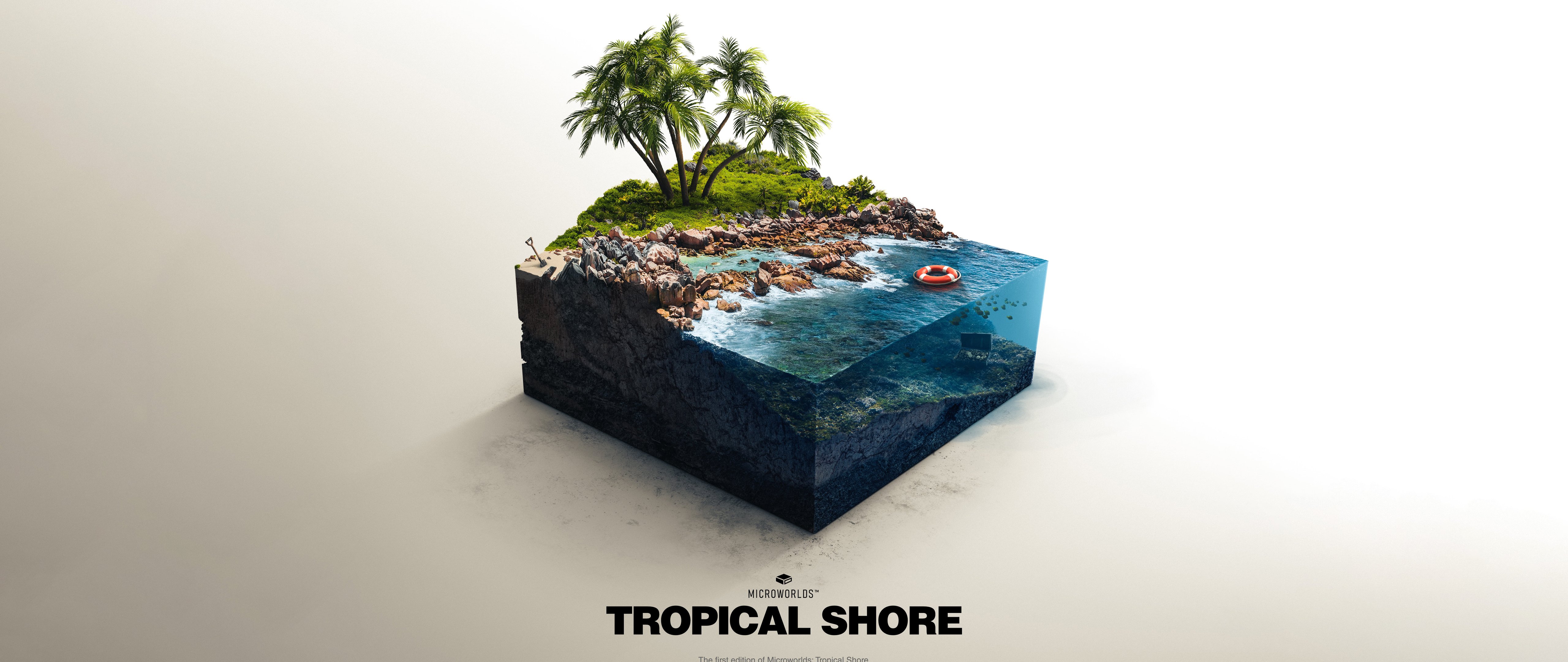 Miniature island with palm trees - 5K2K UltraWide 21:9 wallpapers in 5120x2160 resolution