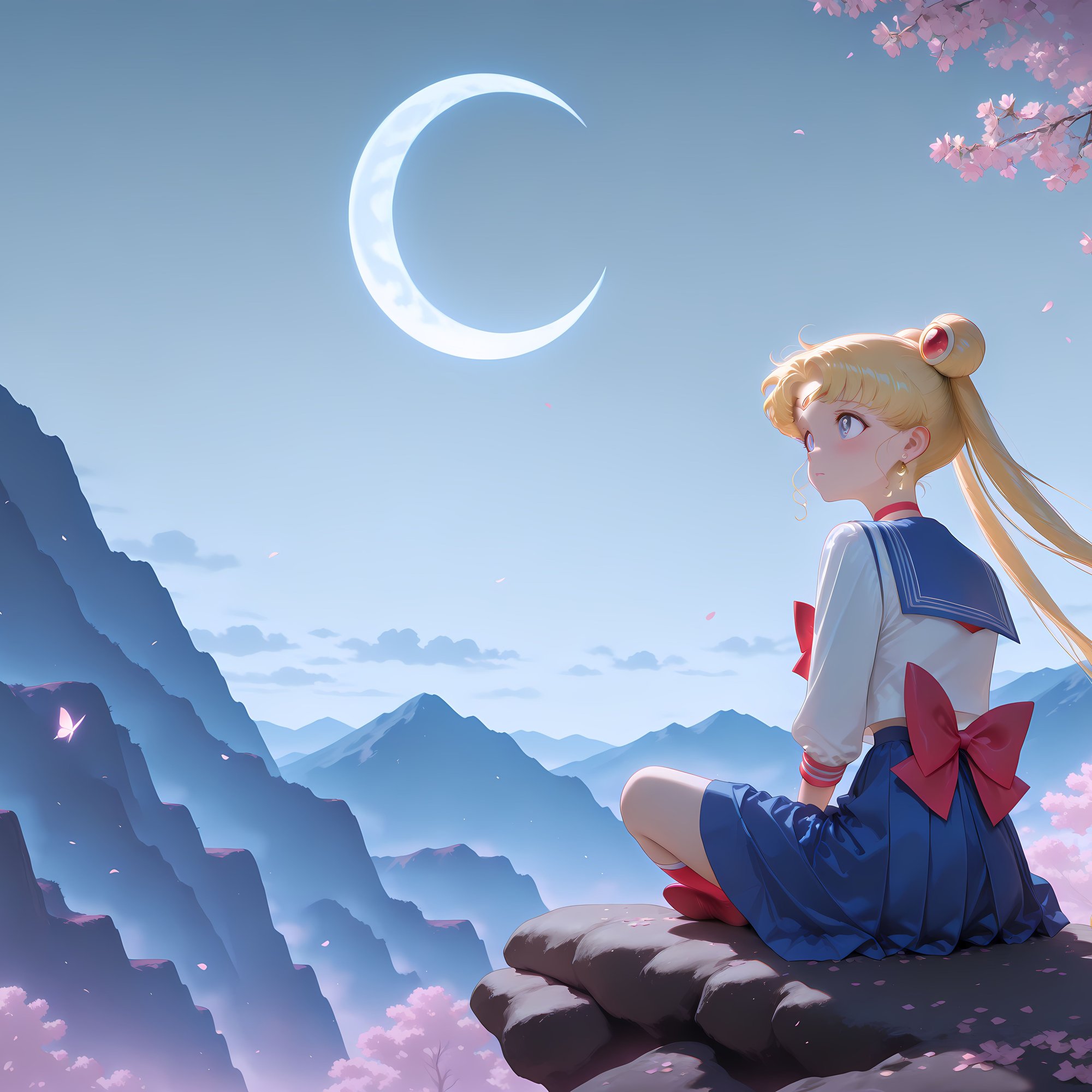 Sailor Moon in school uniform - Wallpapers for Samsung/Xiaomi in 2000x2000 resolution