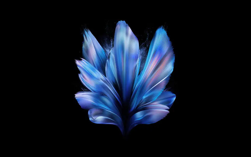Abstract blue flower — desktop and phone wallpaper, free download
