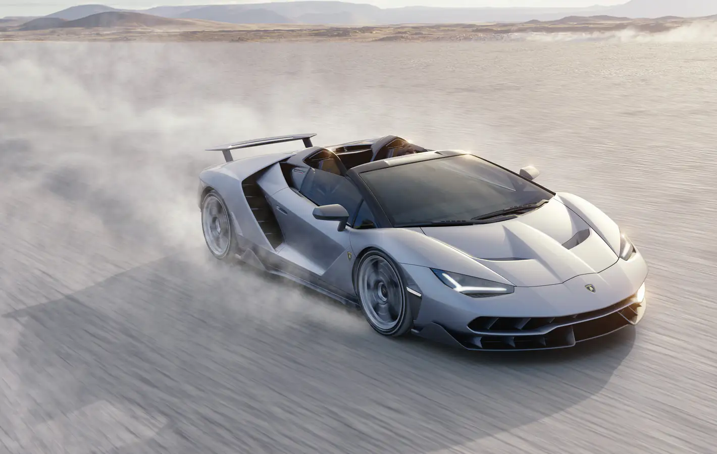 Lamborghini Centenario Roadster Front View — desktop and phone wallpaper, free download