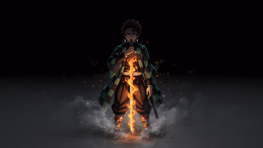 Mystical Tanjiro Kamado — desktop and phone wallpaper, free download