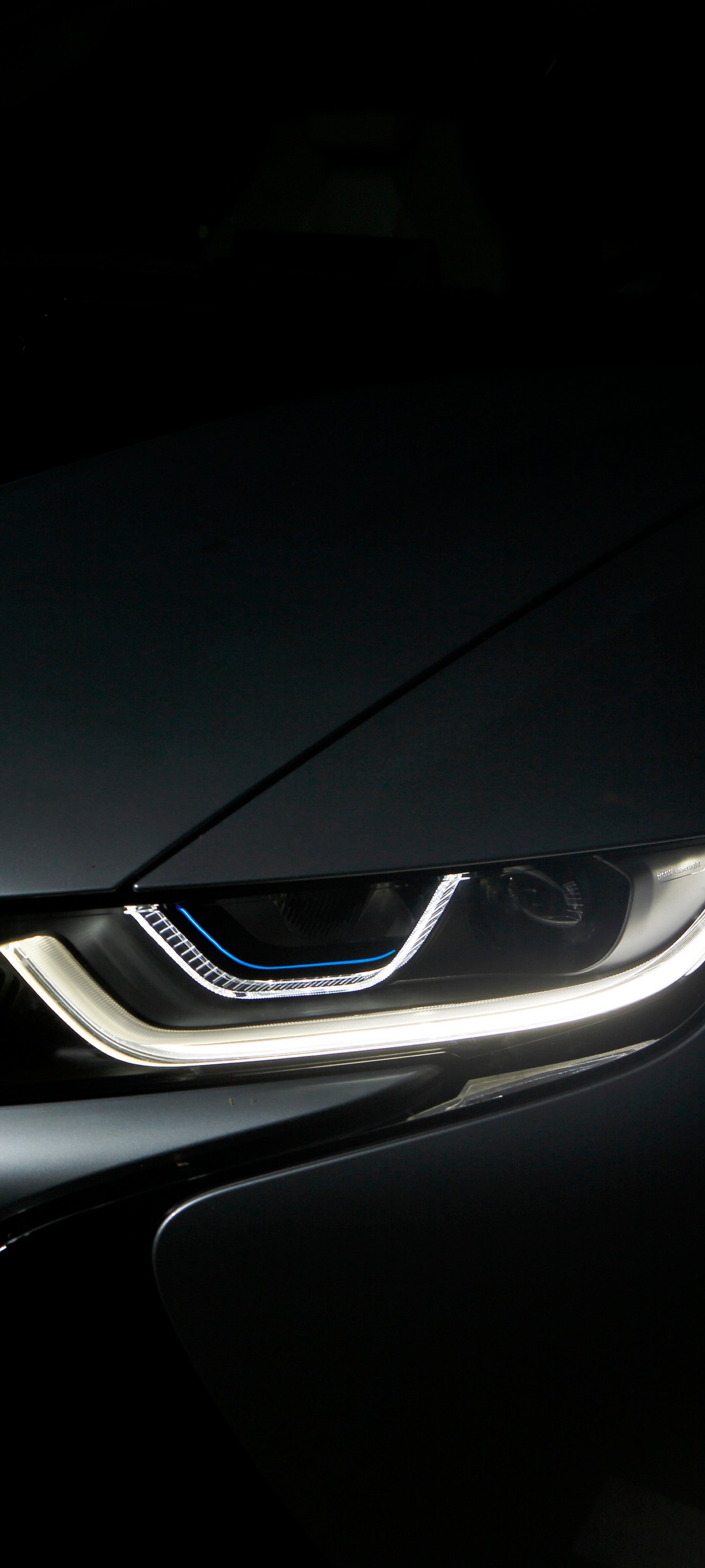 BMW i8 with LED headlights - Wallpapers for Xiaomi 13 Ultra/14 Ultra/15 Ultra/17 Pro Max, Samsung Galaxy S20/S20 Ultra/S21 Ultra in 1440x3200 resolution