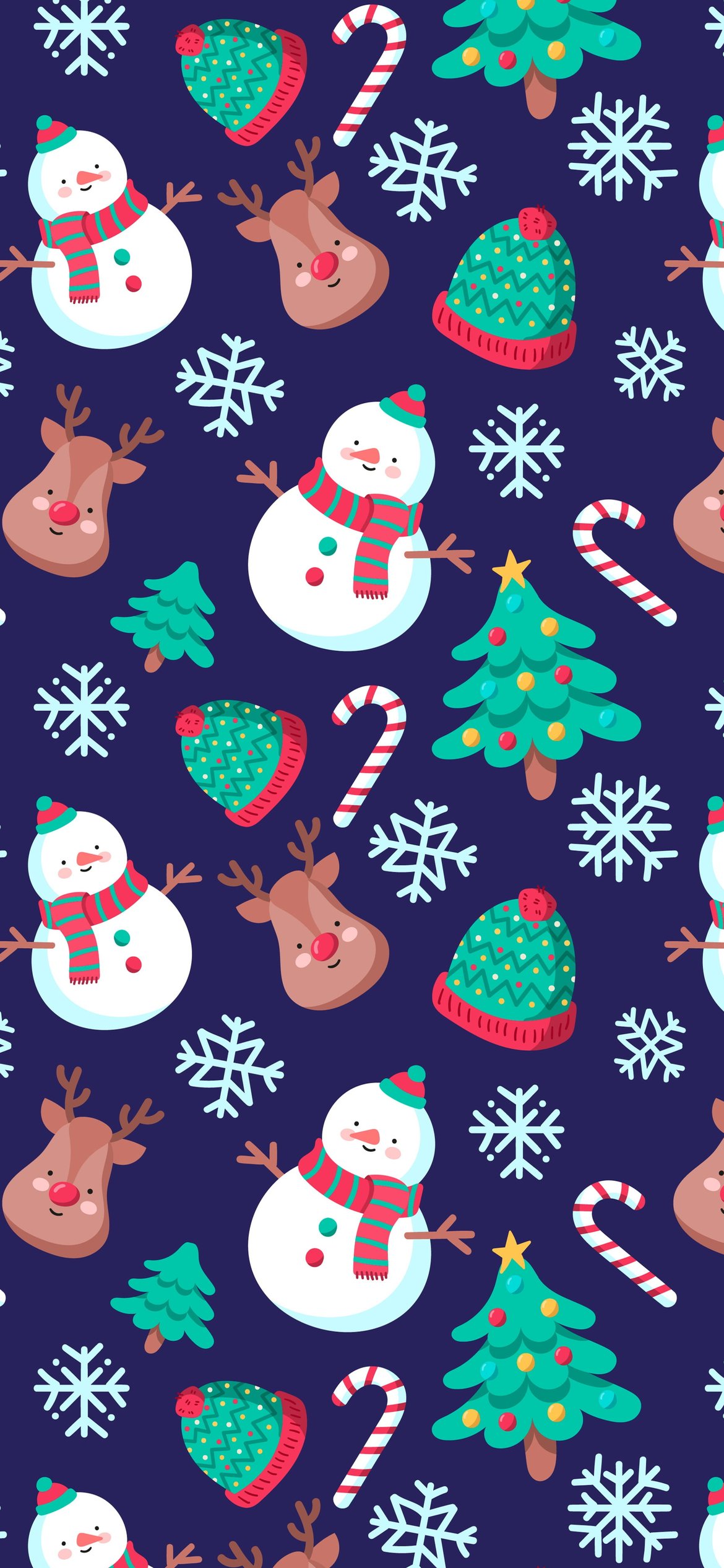 Christmas festive pattern - Wallpapers for iPhone 12 Pro/13 Pro/14 in 1170x2532 resolution