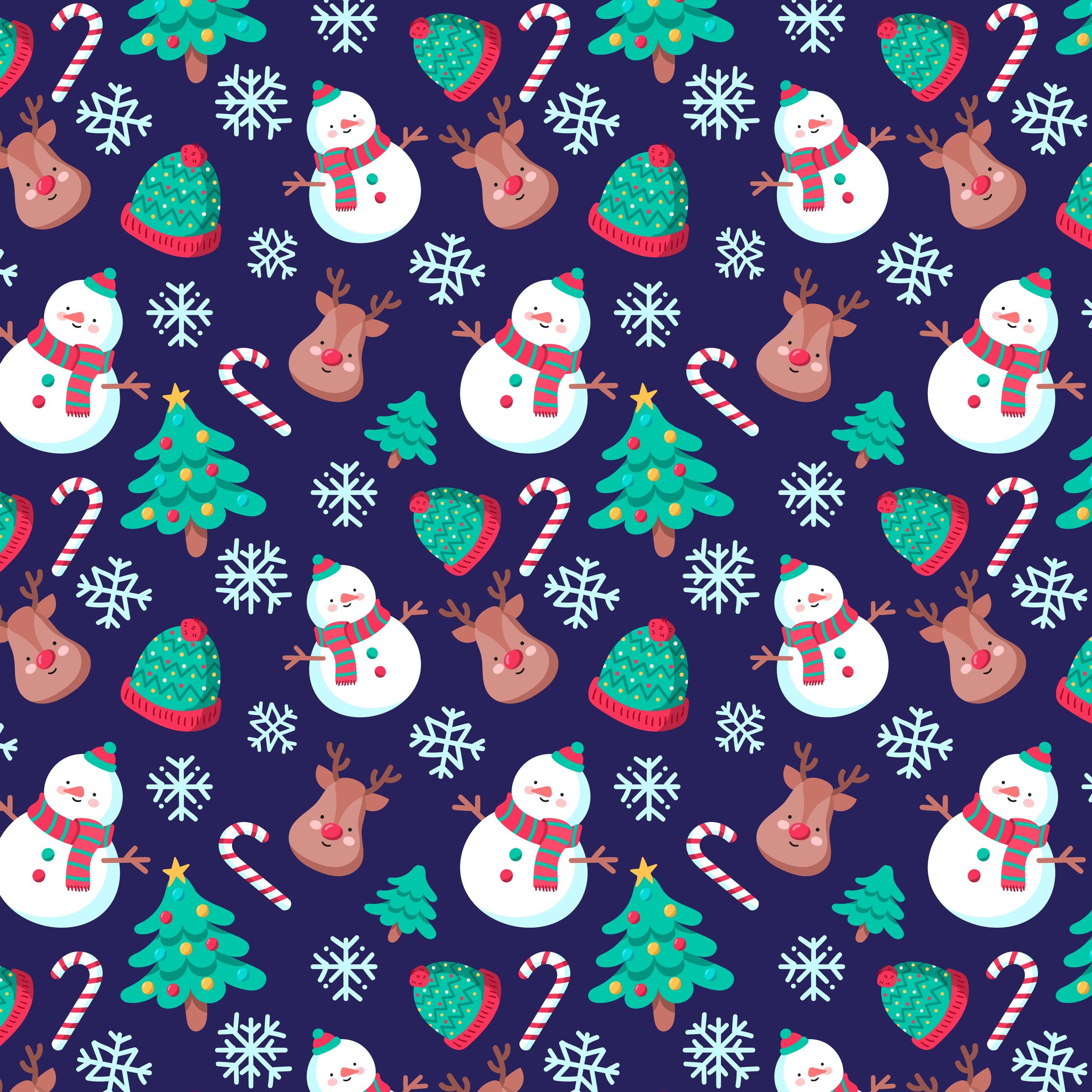 Christmas festive pattern - Wallpapers for iPad Pro 11″ 2024 in 2420x2420 resolution