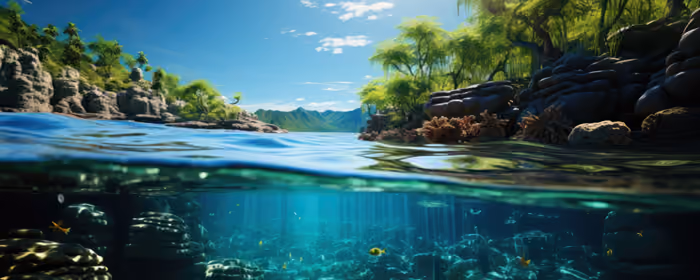 UltraWide 21:9 обои морская звезда (2560x1080): под водой, река, тропики, рыба