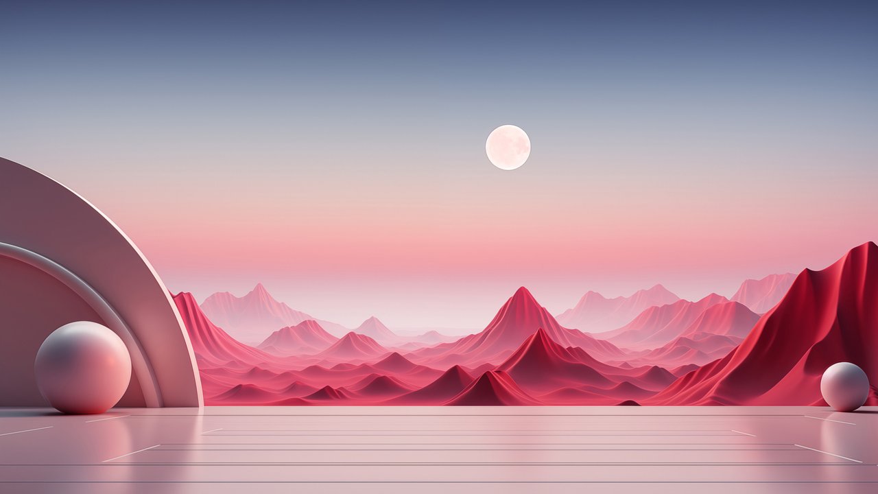 Abstract world with red mountains - HDV 720p wallpapers in 1280x720 resolution