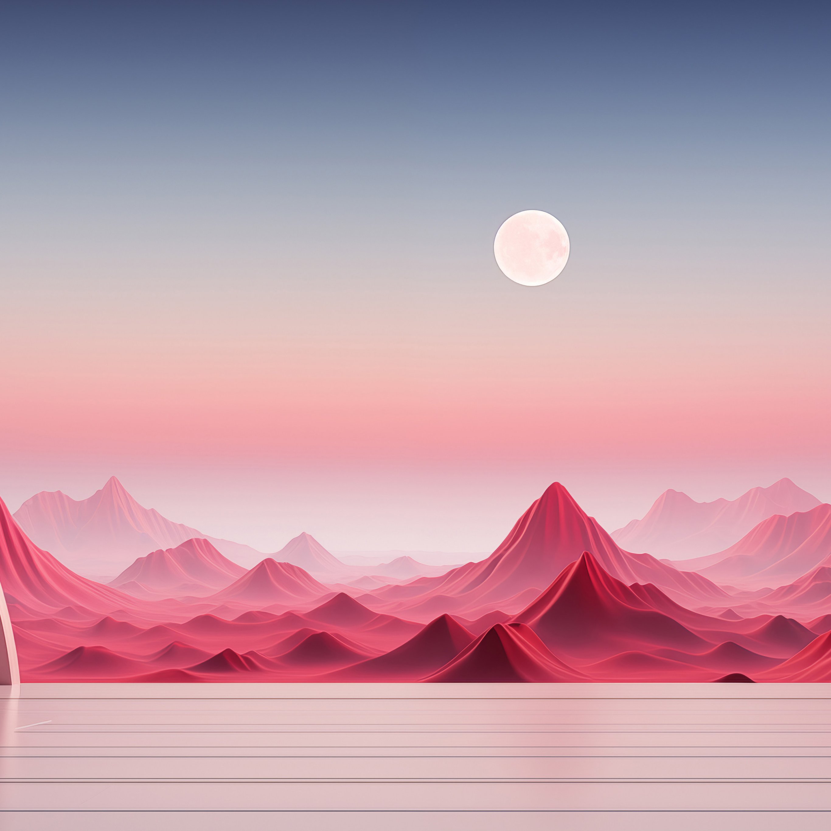 Abstract world with red mountains - Wallpapers for iPad Pro 12.9″ in 2732x2732 resolution