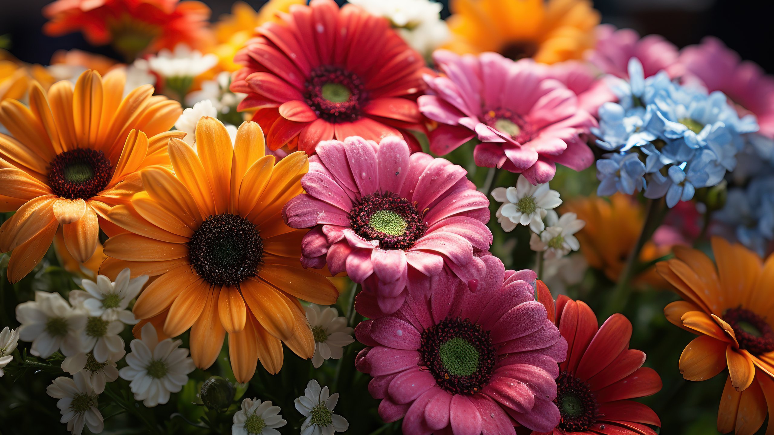 Bright colorful gerbera - 2K Quad HD wallpapers in 2560x1440 resolution