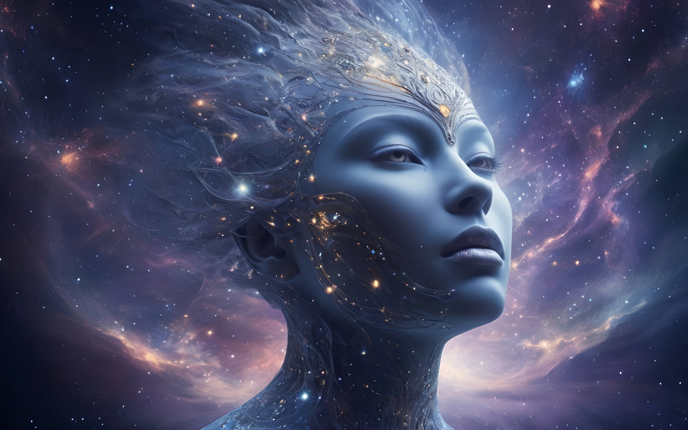 Humanoid alien with blue skin - Wallpapers for MacBook Neo in 2408x1506 resolution