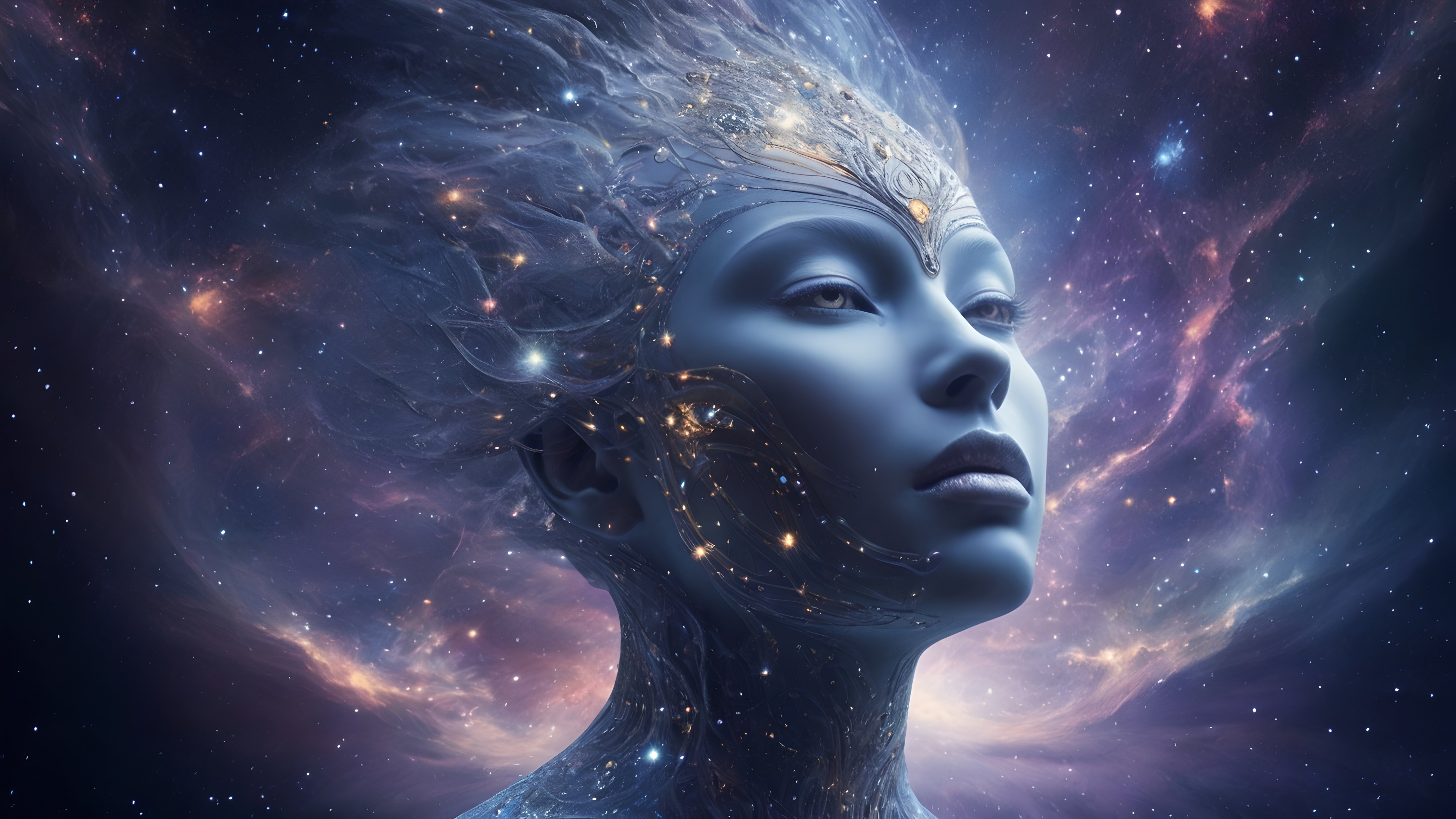 Humanoid alien with blue skin - Wallpapers for Apple iMac 24″ in 4480x2520 resolution