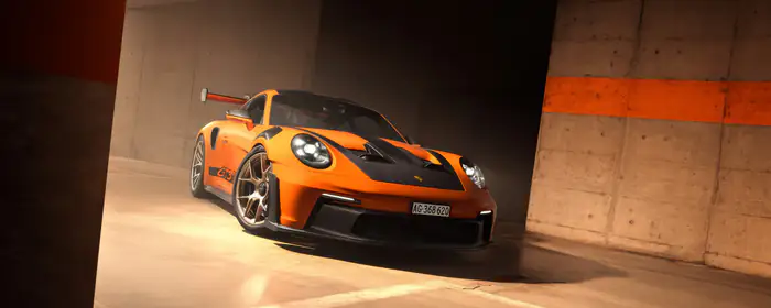 5K2K UltraWide 21:9 обои бетон (5120x2160): Porsche 911 GT3 RS, спорткар, гараж, обвес