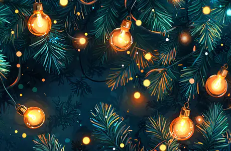 Celebrations wallpapers: Christmas, Happy New Year, christmas tree, stringlight
