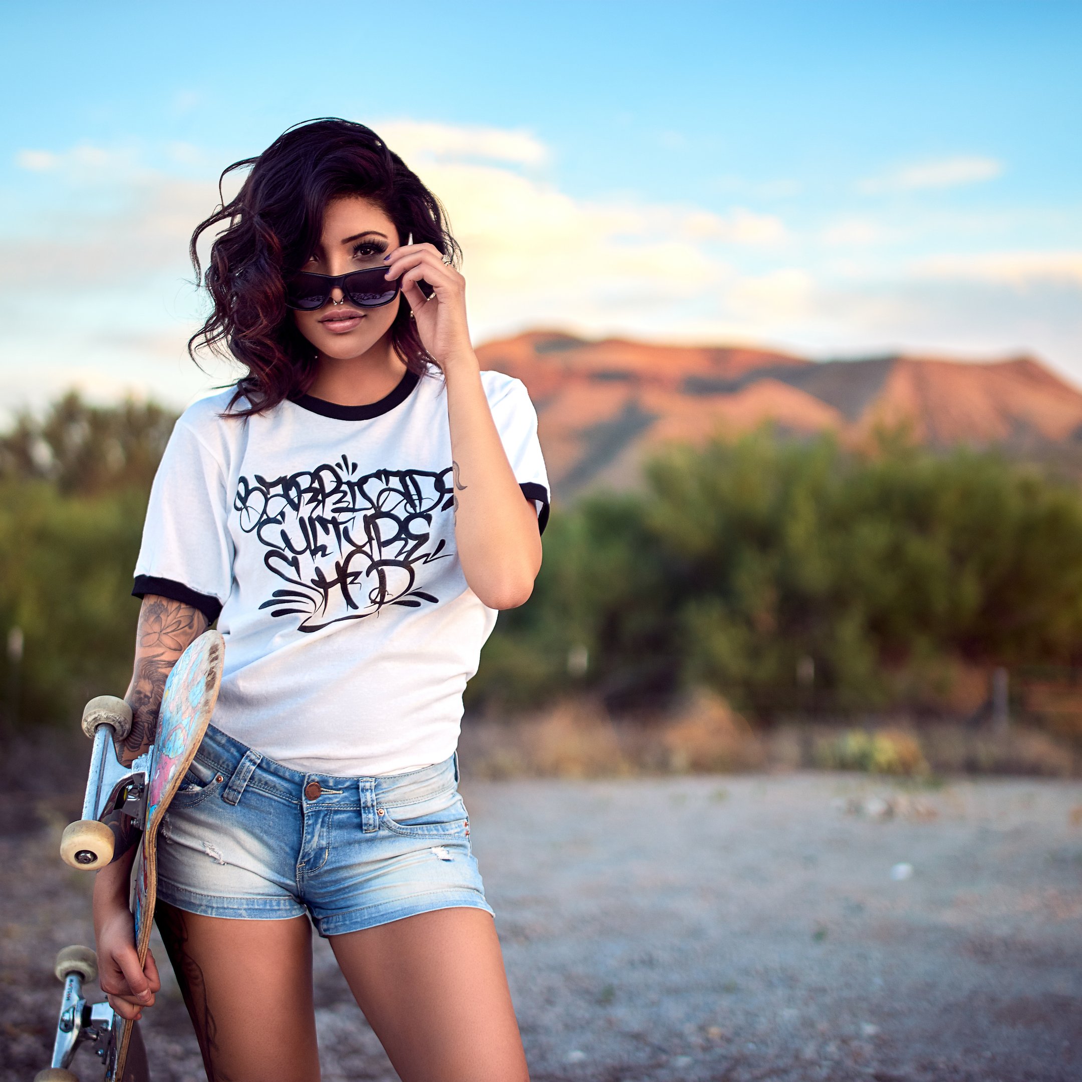 Young skater girl with glasses - Wallpapers for iPad 10.2″ in 2160x2160 resolution