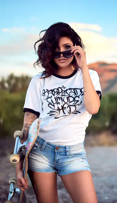 People wallpapers: skater, woman, skateboard, sunglasses