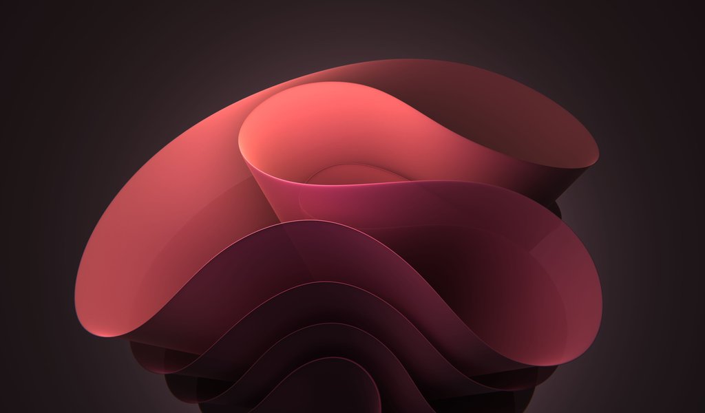Red Waves from Windows 11 - WSVGA wallpapers in 1024x600 resolution