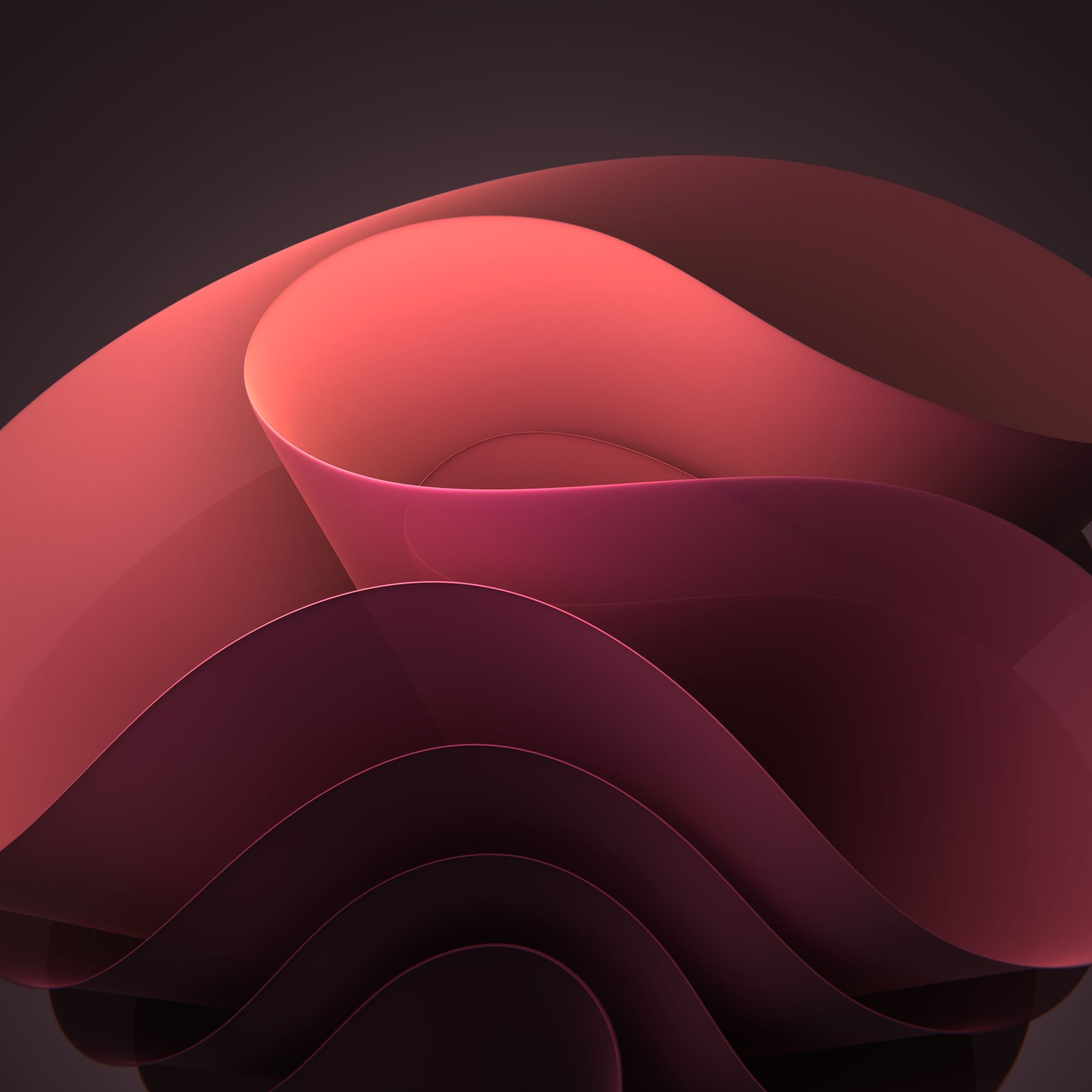 Red Waves from Windows 11 - Wallpapers for iPad Pro 11″ in 2388x2388 resolution