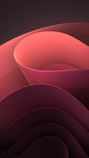 Red Waves from Windows 11 - Wallpapers for Nokia, Samsung in 360x640 resolution