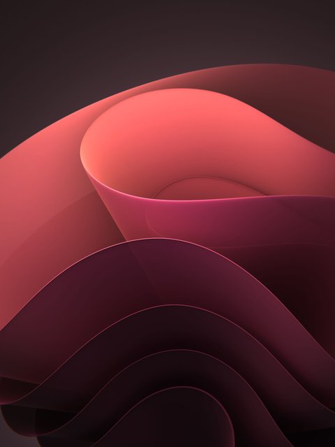 Red Waves from Windows 11 - Wallpapers for HTC/BlackBerry in 480x640 resolution