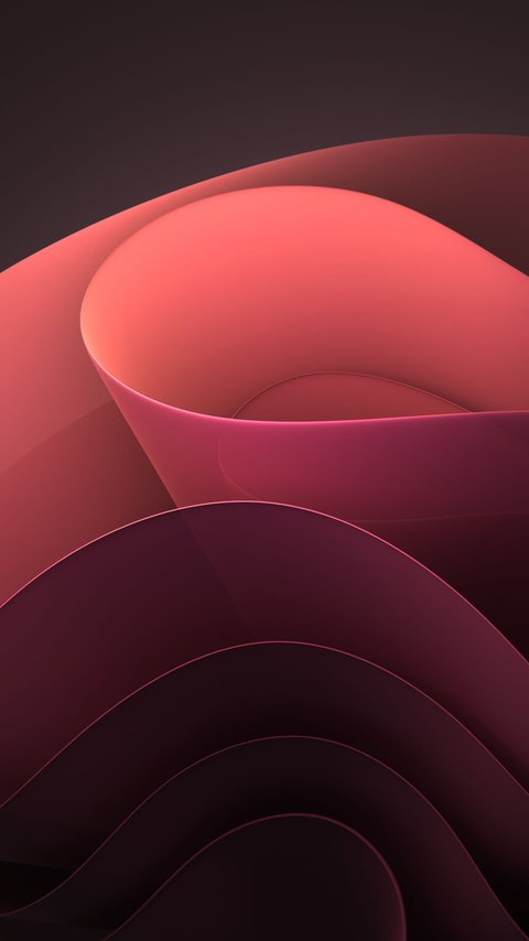Red Waves from Windows 11 - Wallpapers for LG/ASUS in 480x854 resolution