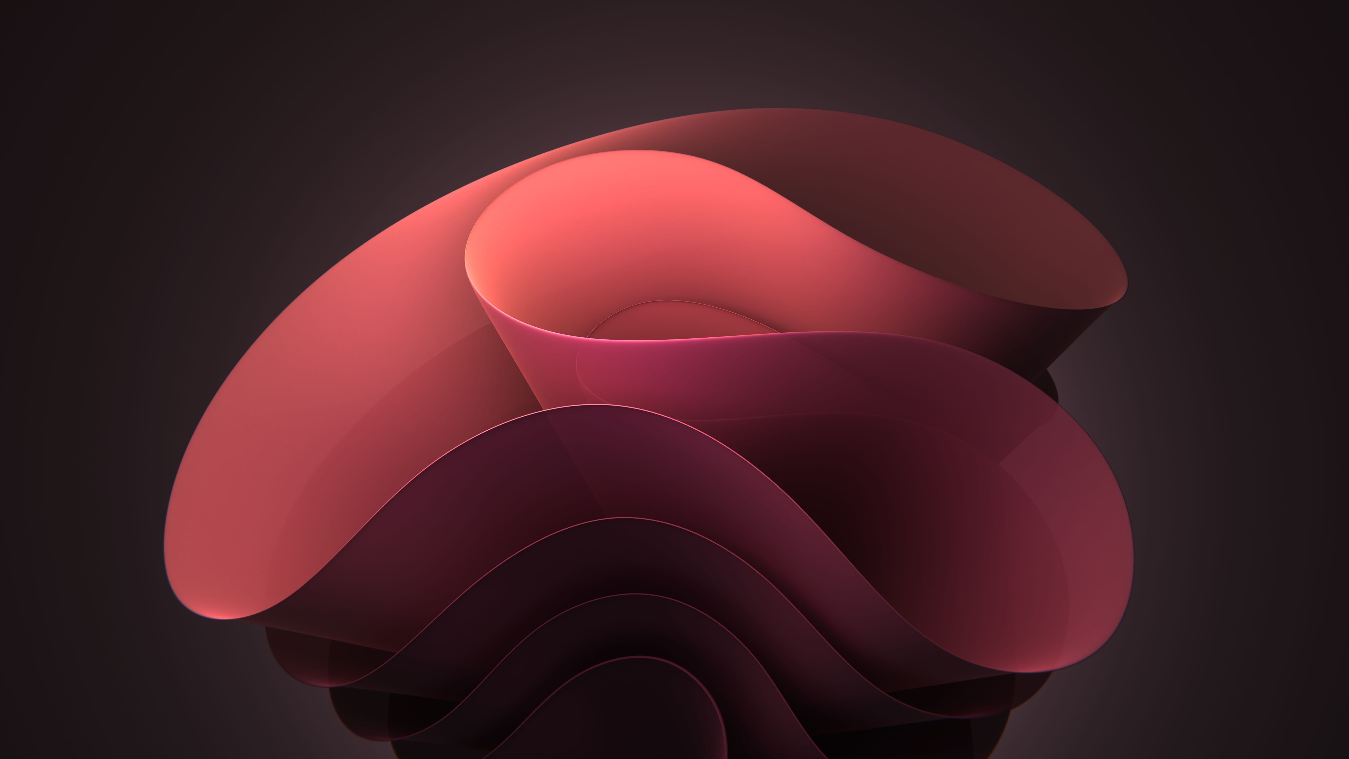 Red Waves from Windows 11 - 5K wallpapers in 5120x2880 resolution