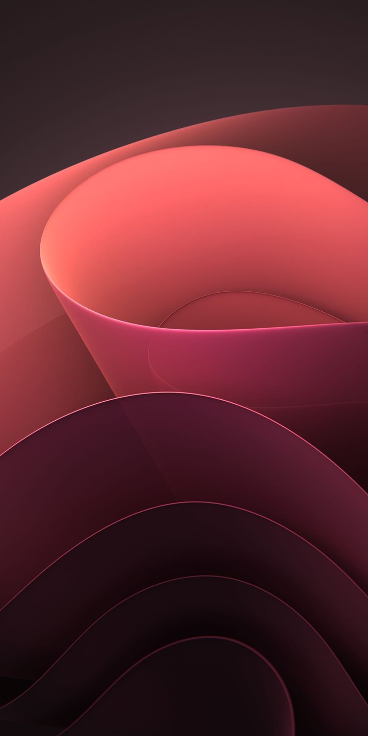 Red Waves from Windows 11 - Wallpapers for Samsung Galaxy A03s, Xiaomi Redmi 7A, POCO C3 in 720x1440 resolution