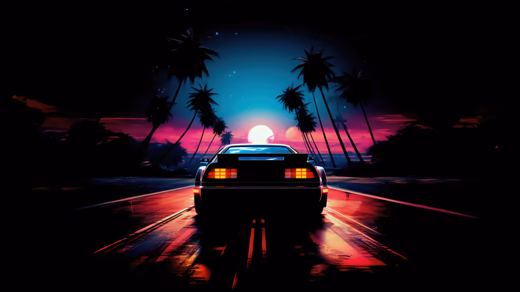 Ретро DeLorean ночью - Microsoft Surface 12.4″ обои в разрешении 1536x1024