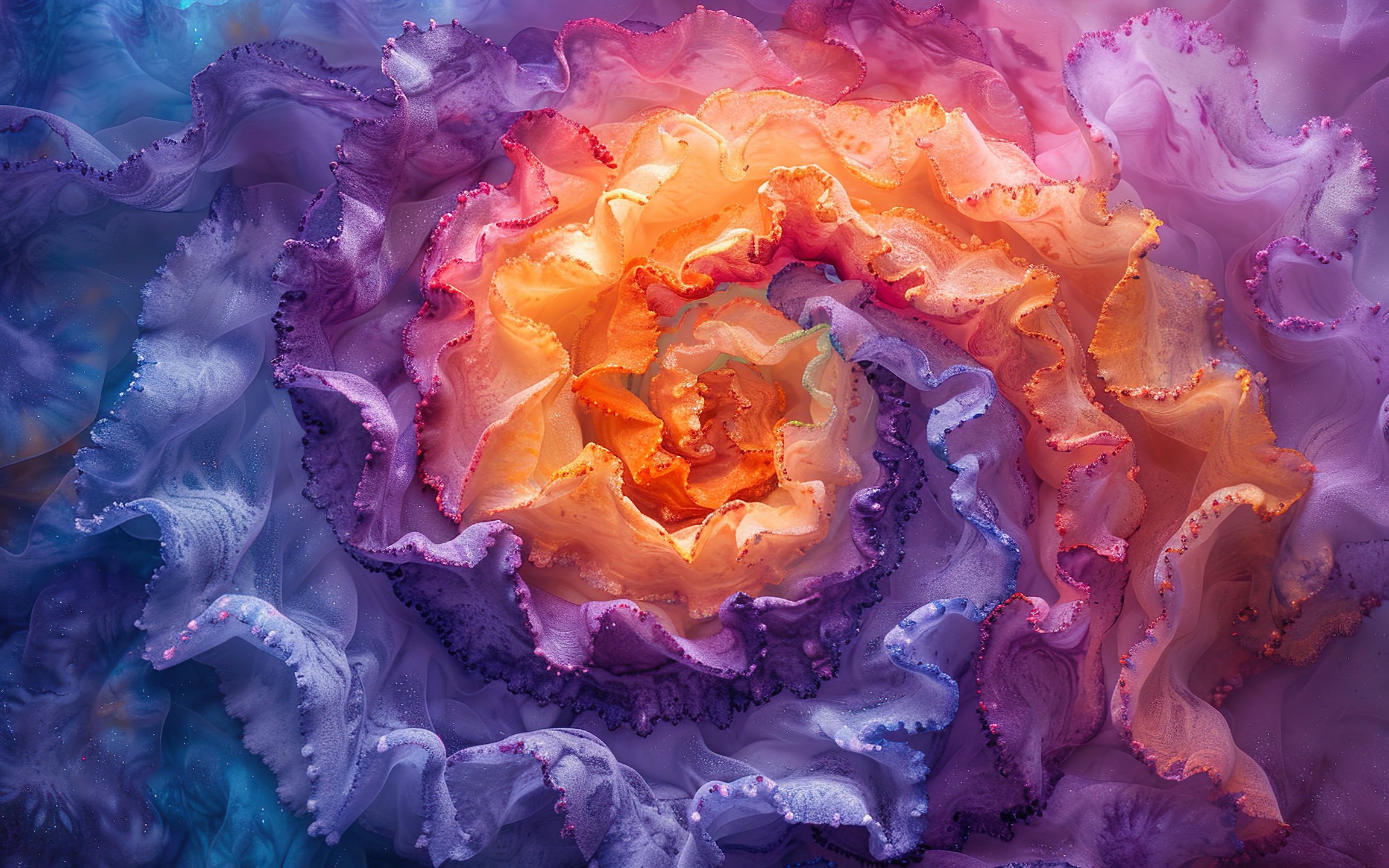 Multicolored fabric in the form of petals - Wallpapers for Apple MacBook 12″ in 2304x1440 resolution