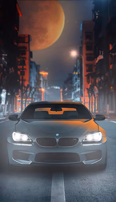 Обои BMW M6 для Samsung Galaxy Z Fold 2/3 (1768x2208): BMW M6, ночь, Луна, улица