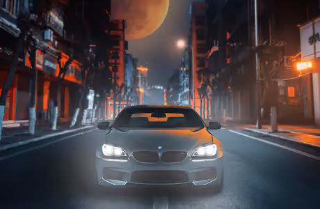 Microsoft Surface 12.4″ обои BMW M6 (1536x1024): BMW M6, ночь, Луна, улица