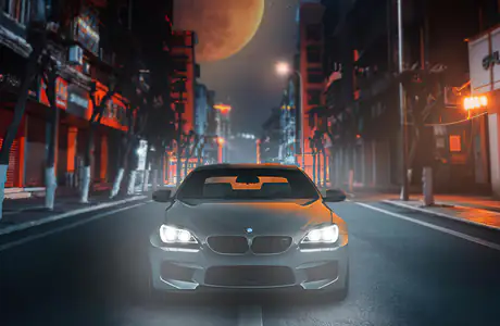 Обои для iPad Pro 11″ 2024 (2420x2420): BMW M6, ночь, Луна, улица