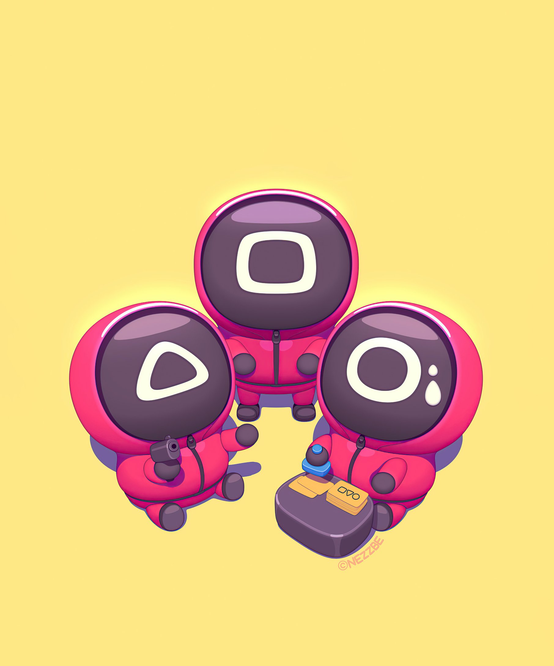 Squid Game guards - Wallpapers for Samsung Galaxy Z Fold4/Z Fold5/Z Fold6 in 1812x2176 resolution