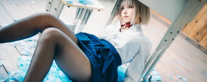 UltraWide 21:9 schoolgirl wallpapers (3440x1440): cosplay, Chunmomo, school uniform, stockings