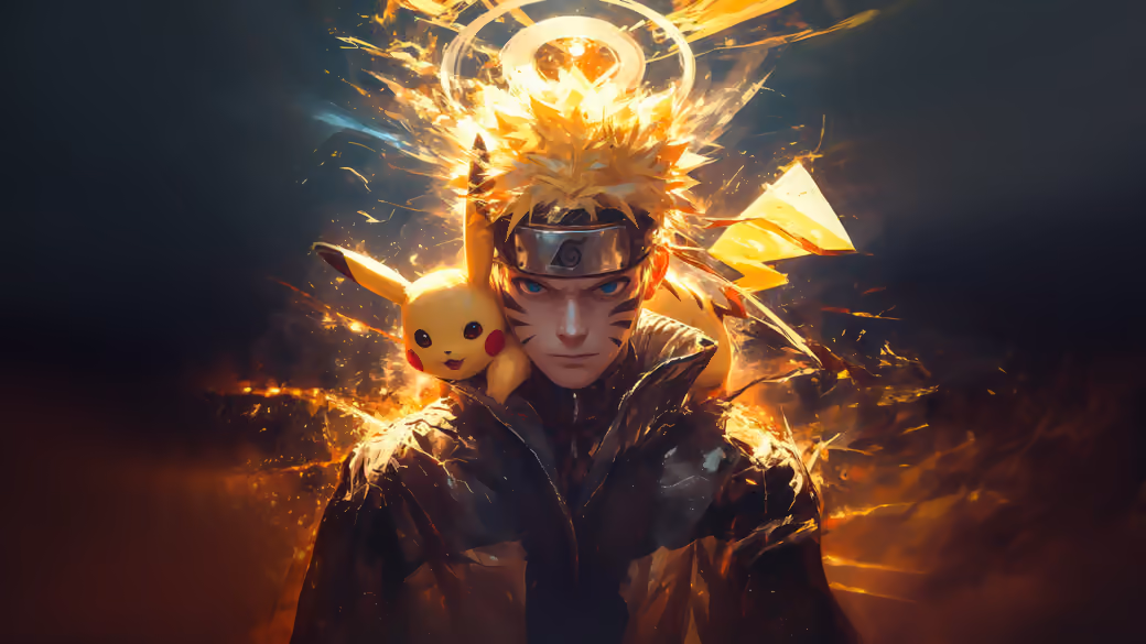Pokemon Pikachu shoots electricity — desktop and phone wallpaper, free download