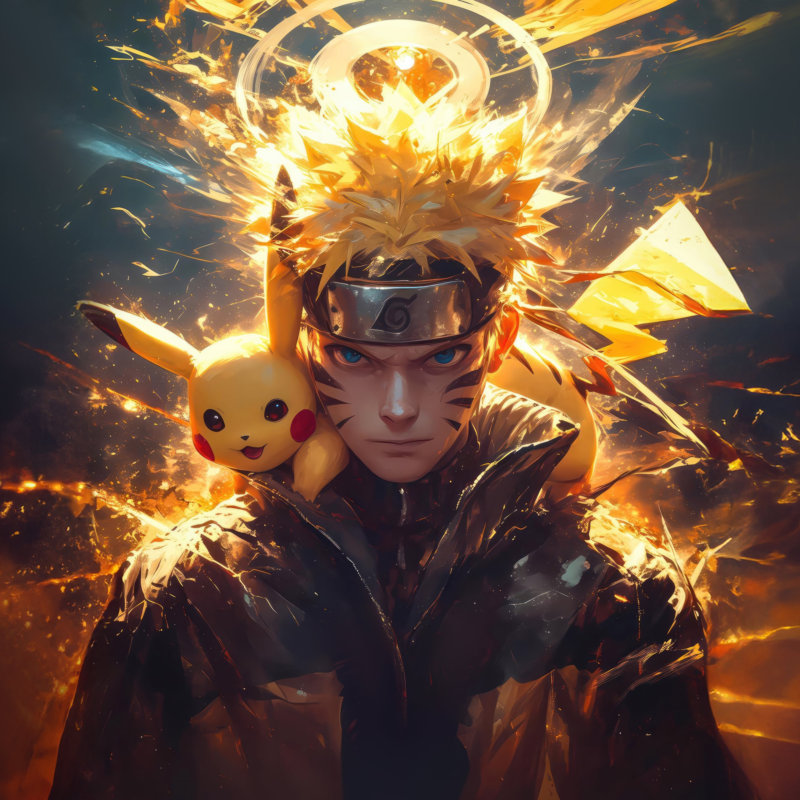 Pokemon Pikachu shoots electricity - Wallpapers for Samsung Galaxy Tab S9 FE+/Tab S11, Xiaomi Pad 5, Redmi Pad 2 Pro, POCO Pad in 2560x2560 resolution