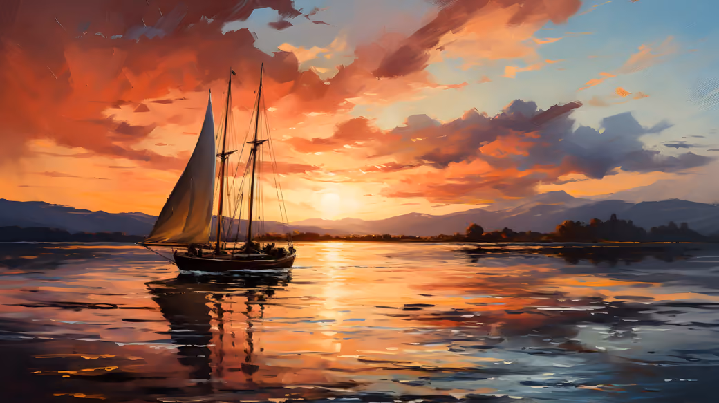 Sailboat at sunset - Wallpapers for Samsung, HTC, Sony in 540x960 resolution