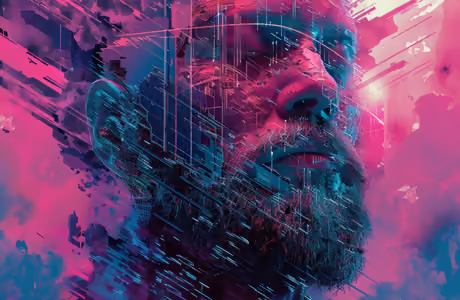 Face Wallpapers for Samsung/Xiaomi (2000x2000): glitch, man, face, neon