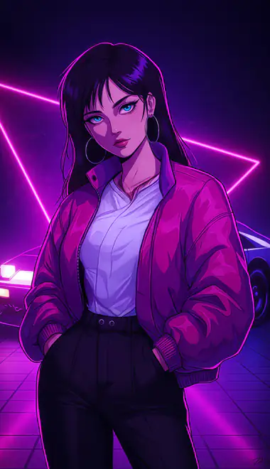 People wallpapers: retro, neon, girls, fashion