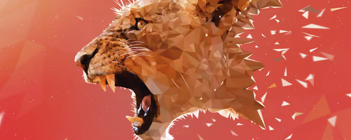 UltraWide 21:9 обои львица (3440x1440): львица, лев, low poly, рычание