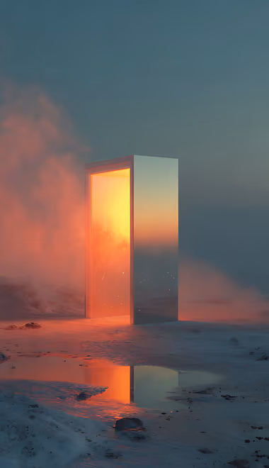 Abstraction wallpapers: monolith, rock, night, fog