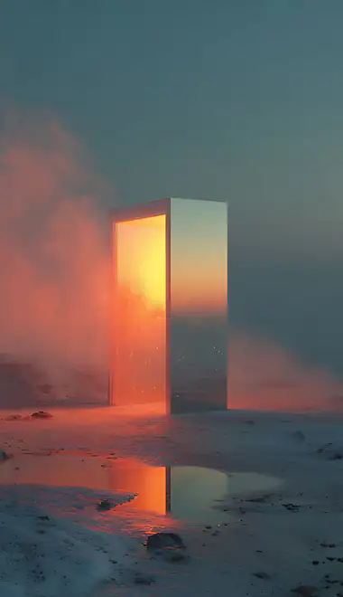 puddle Wallpapers for HTC/BlackBerry (480x640): monolith, rock, night, fog