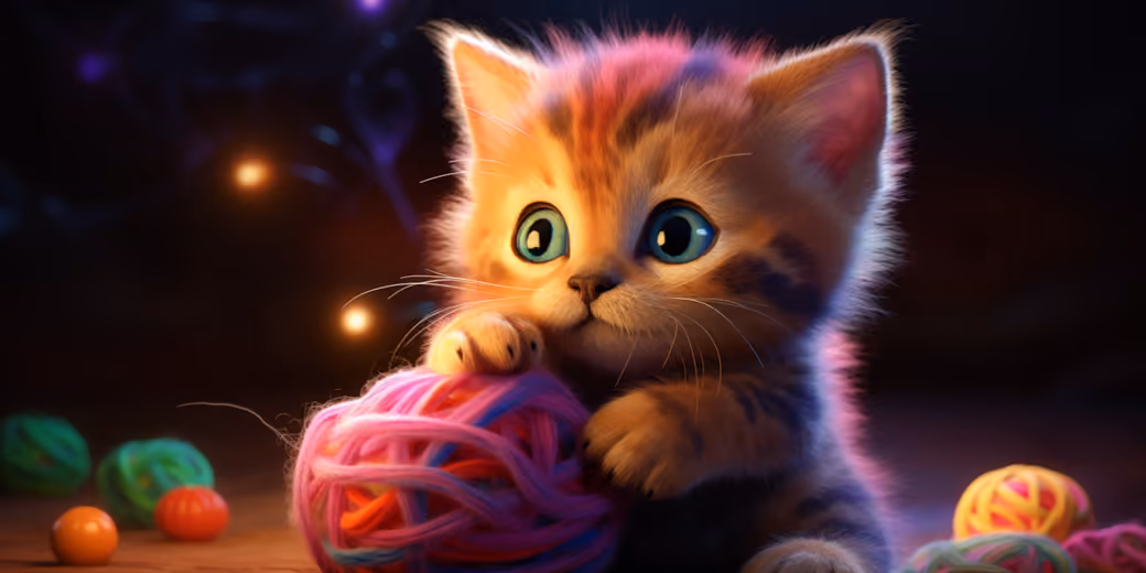 Cute kitten with green eyes — desktop and phone wallpaper, free download