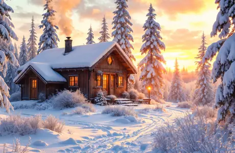 Nature wallpapers: house, cozy, village, snow